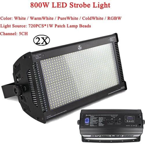 2Pcs/Lot 800W LED Color option Disco Strobe Light DJ Flashing Stage Light For KTV Party Christmas Decoration Effect Lighting