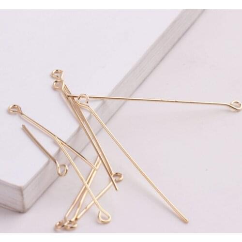 50pcs Diy Handmade Accessories Basic Earring Materials Gold Copper Plating Color - Preserving High Leather 9 - Pin Metal