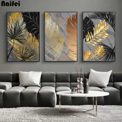 5d DIY Diamond Painting Golden Leaf Art Plant Abstract Painting Full Drill Embroidery Mosaic Rhinestone Art Turtle Leaf Pictures