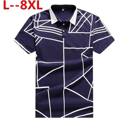 8XL 7XL 6XL High Quality 2020 summer Mens Stripe Embroidery T-shirt Letters Print Short Sleeved T-shirt Lapel Shirt T-shirt