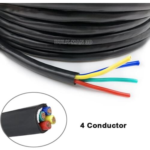 90 Meters/Roll 4 Core shielded Cable for connecting Spindle motor VFD inverter CNC Engraver Machine