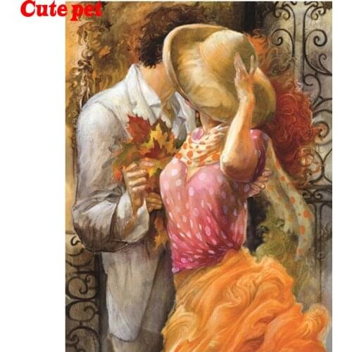 5D DIY Diamond Painting Sweet couple Kiss Full Square/Round Cross Stitch Diamond Embroidery Diamond Mosaic Wedding decoration