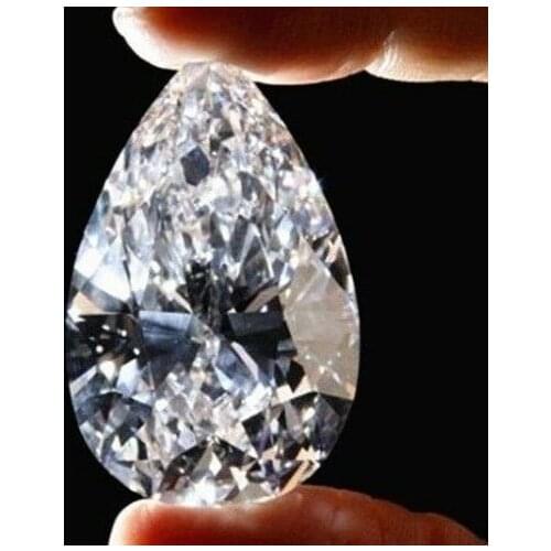White Sapphire Zircon 51.58Ct 18x25mm Pear Faceted Cut Shape AAAAA VVS Loose Gemstone