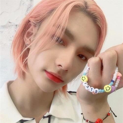 Kpop Love Smiley Face Stray Kids Bracelet The Same Flexible Decoration Fashionable Versatile Funny Jewelry Pendant Accessories