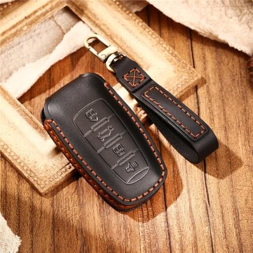 Leather Car Key Fob Cover Case for Great Wall Haval Coupe H9 GMW H6 H2 F7 F7X Remote Fob Shell Case Keychain