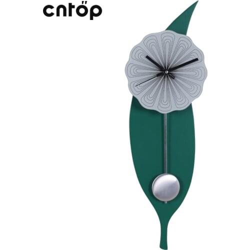 Cntop pocket watch clock modern brief safflower mute quartz clock