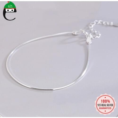 ElfoPlataSi Authentic 925 Sterling Silver Fashion Snake Bone Chain Ins Bracelet For Women Girl Fine Silver 925 Jewelry YQ197