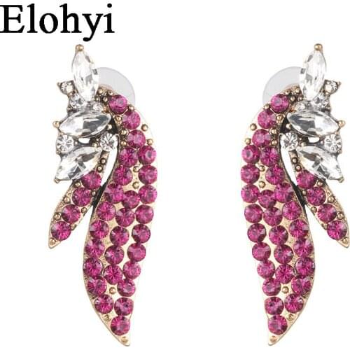 ELOHYI 2019 Colorful Crysta Pendant Earrings Handmade Luxuryl Long Statement Bridal Earring Party Dangle Drop Earrings Gift