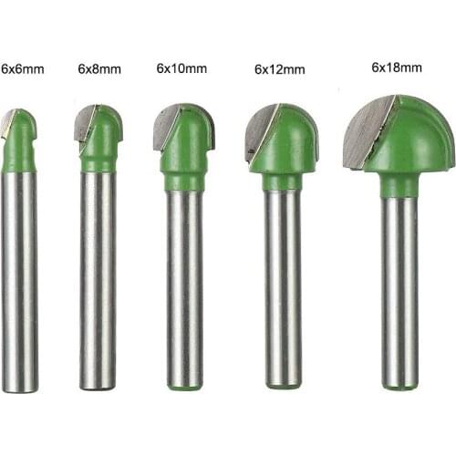 6-18mm Ball Nose End Mill Router Bit Round Nose Cove Core Woodworking CNC Wood Milling Cutter 6mm Shank