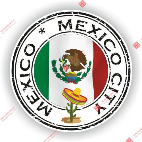 Personality Seal Sticker of Mexico City Stamp Bumper Laptop Car Stickers Decals Accessories Auto Decorative Stickers PVC