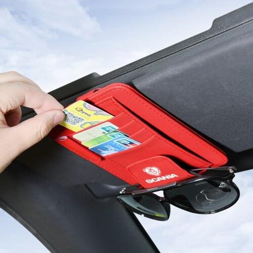 Car Sun Visor Point Pocket Organizer Pouch Bag For Tamiya Scania R620 R470 K450 K490 SERIE S Serie R Card Glasses Storage Holder