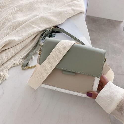 Contrast color Leather Crossbody Bags For Women 2021 Travel Handbag Fashion Simple Shoulder Simple Bag Ladies Cross Body Bag