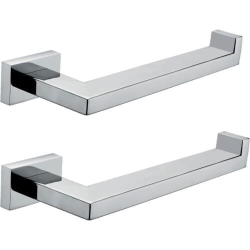Leyden Chrome 304 Stainless Steel 2 Towel Ring Set Silver Wall Mounted Towel Holder Hnager 2pcs Bathroom Accessories Set