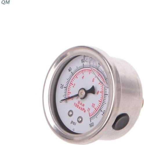 Fuel Pressure Regulator Gauge 0-160 Psi / Bar Liquid Fill Fuel Oil Gauge 13MF