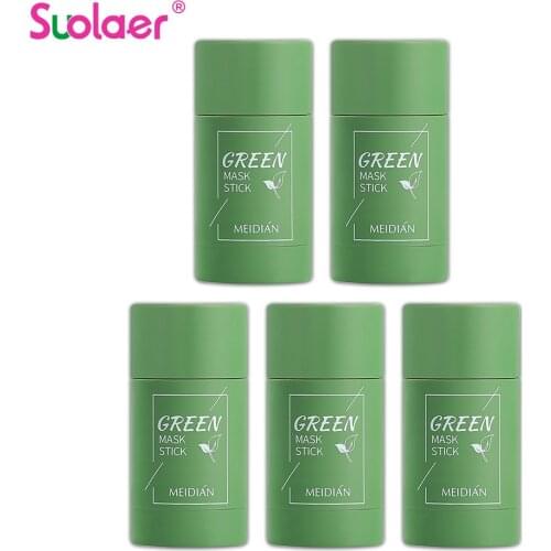 Green Tea Mask Stick Oil Control Acne Deep Cleaning Mask Skin Care Moisturizing Remove Blackhead Fine Pores Mud Mask Wholesale