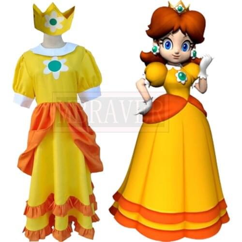 Princess Daisy Girls Cute Lolita Dress Fancy Halloween Costumes Cosplay Custom Made Free Shipping