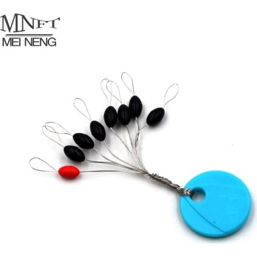 MNFT 12Set/lot(96Pcs)Not To Hurt The Line Vertical Beans Rubber Bobber Beads 6 Size Black Oval Stopper Rigging Float Positioning