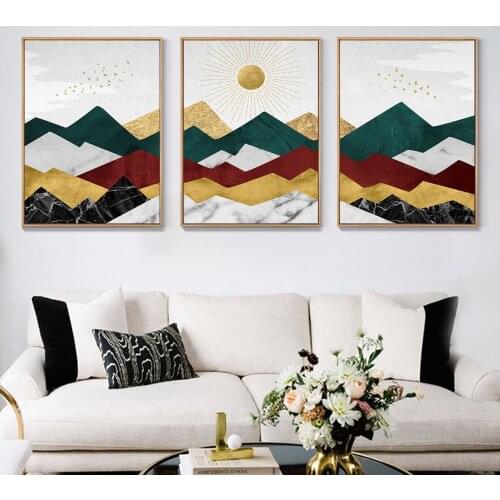 Nordic Irregular Block Art Hanging Picture Poster Canvas Print Painting Wall Art Living Room Home Decoration