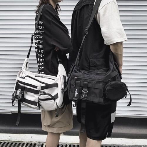 2021 New Cool man bag Large Capacity white crossbody bags for men Waterproof nylon Mens shoulder bag Black Cross bag men