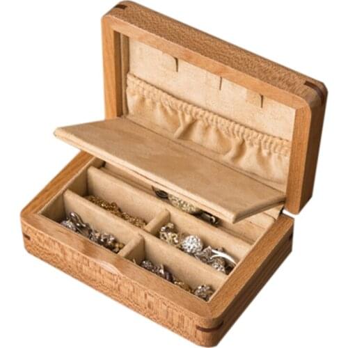 New Elm Jewelry Box Decoration Art Jewelry Container Wooden Case