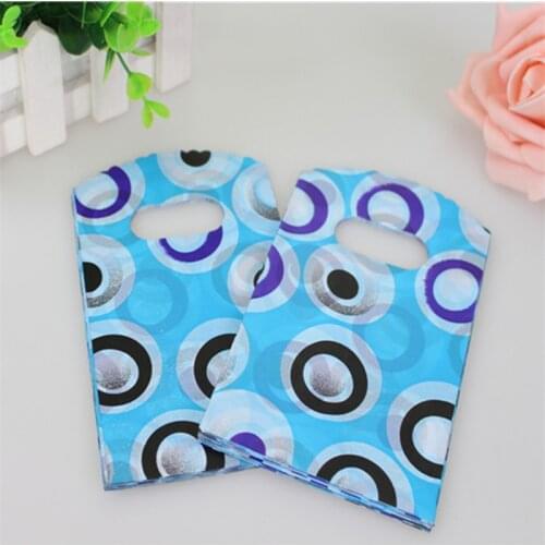 Hot Sale New Design Wholesale 50pcs/lot 9*15cm High Quality Small Dot Plastic Christmas Organza Gift Bags