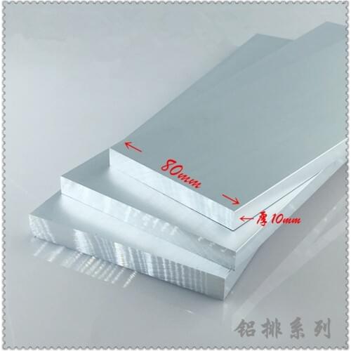 Aluminium alloy plate 10mmx80mm article aluminum 6063-T5 oxidation width 80mm thickness 10mm length 450mm 1pcs