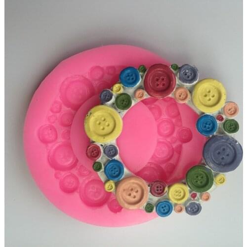 Cake decoration silicone mold DIY retro anaglyph mini button frame dry pace silicone tool baby small frame chocolate