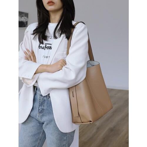 2021 New Design Leather Large Capacity Bucket Bag Fashion Messenger Bag Multifunctional Shoulder Bag For Women