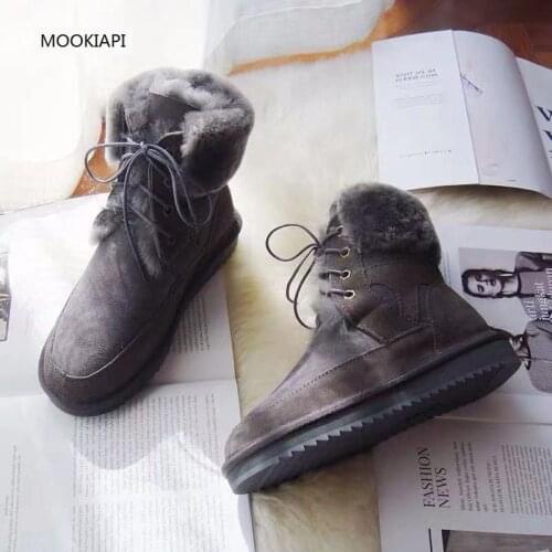 In 2019, Chinas latest sheepskin and wool womens snow boots, 100% pure wool womens snow boots, 6 colors, free delivery