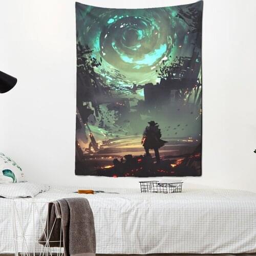 Vortex Dreamland Starry Tapestry Psychedelic Wall Hanging Room Dorm Tapestries Art Home Psychedelic Animation Wall Cloth