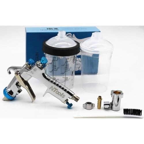 W-101 Spray Gun With Adapter 400cc Pps Tank 1.0/1.3/1.5/1.8mm Japan Quality Air Spray Gun With H/O Quick Cup Paint Mixing Cup