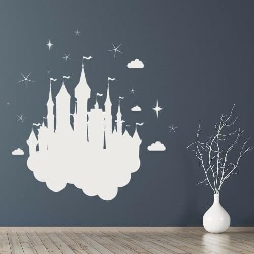 Enchanted Castle Wall Vinyl Sticker Fairytale Princess Stars Art Mural Kids Girls Bedroom Baby Room Nursery Interior Decor M866