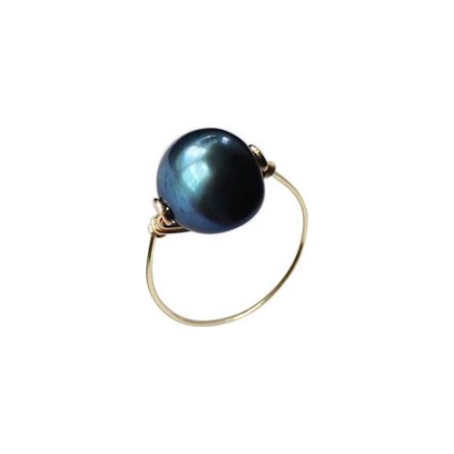 Rings Jewelry 9-10MM Black Pearl Ring Female Baroque Irregular Freshwater Simple Atmospheric Personality Original Handmade Index