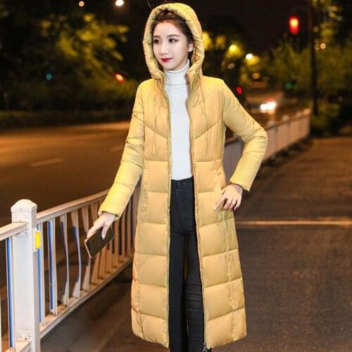 Winter Clothes Women Jacket Parkas Solid Hooded Thick Long Down Cotton Coat Female Padded Warm Ladies Coats Abrigo Mujer Q4621