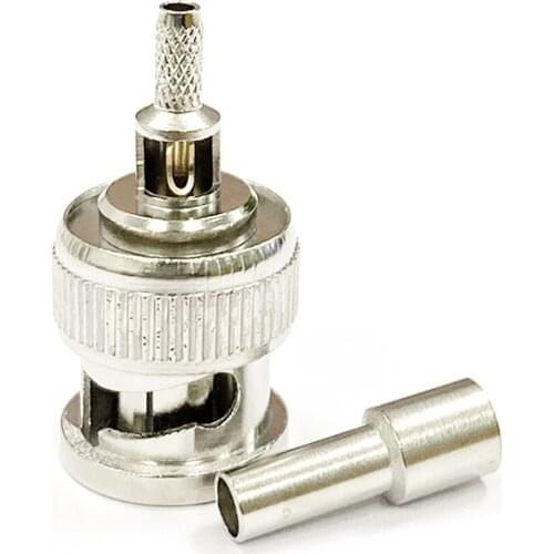 1PC BNC male plug RF Coax Connector Crimp RG316 RG174 LMR100 Cable Straight Nickelplated NEW wholesale