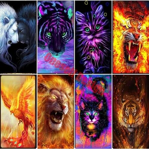 5d diamond painting full square tiger diy diamond embroidery cross stitch animal lion diamond mosaic sale rhinestone pictures