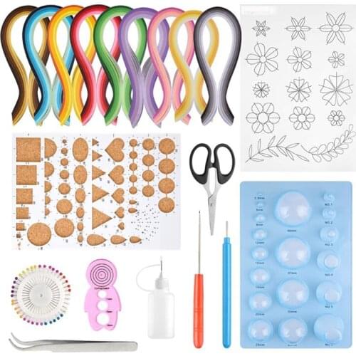9Colors 900 Strips Quilling Art Paper Gradient Color Quilted Paper with 10 Tools DIY Making Craft Artwork Flower DIY Supplies