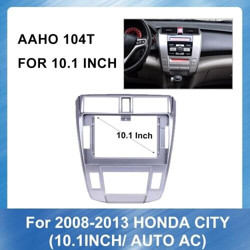 Car Stereo DVD Radio Fascia for Honda City 2008-2013 (Auto AC) Audio Player Panel Adapter Frame Dash Mount Installation Kit