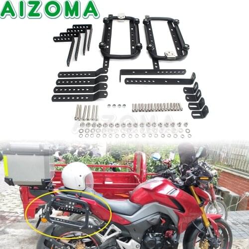 Quick Release Detachable Motorcycle Luggage Side Case Box Rack Mounting Bracket Carrier Universal For Honda Kawasaki BMW Yamaha