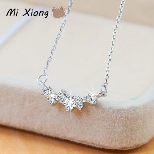 Mi Xiong s925 sterling silver diamond-studded asteroid clavicle chain light luxury charm ladies engagement brand jewelry