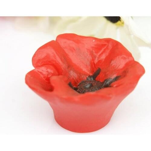 Child Cartoon Garden Style Red Flower Kitchen Cabinet Handle and Knobs