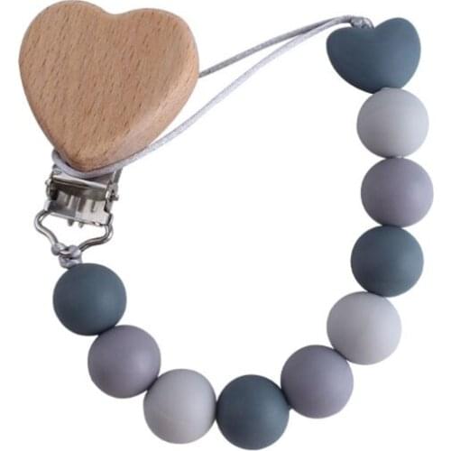 Newborn Baby Pacifier Clip Chain Silicone Beads BPA Free DIY Dummy Nipple Holder Q9QB
