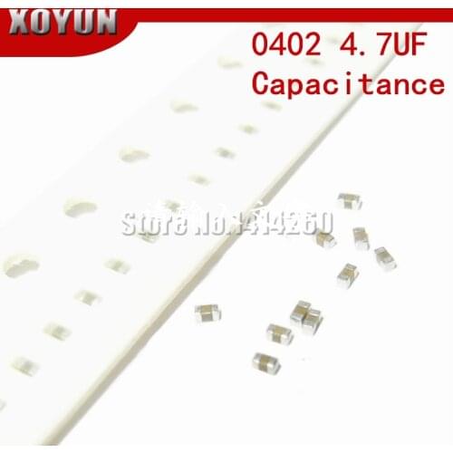 100pcs/lot 0402 4.7UF 475K 475 50V X7R 10% SMD ceramic capacitor MLCC Free shipping