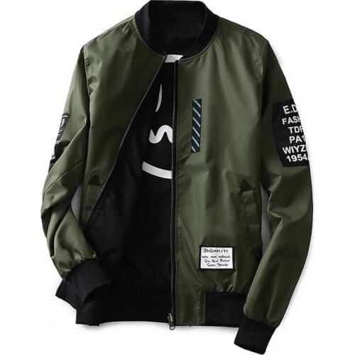 Bomber Jacket Men Pilot with Patches Green Both Side Wear Thin Pilot Bomber Jacket Men Wind Breaker Jacket Men,DA113