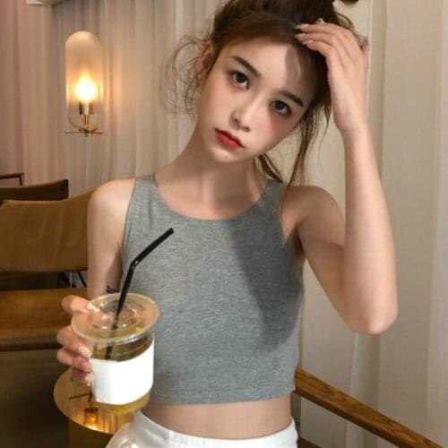 Summer Slim Render Short Top Sexy Women Sleeveless U Croptops Short Tank Tops Solid Black/White Crop Tops Vest Tube Top 8Color