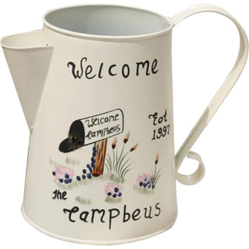 Cute Painting Vintage Metal Jug Vase Flower Pitcher Wedding Home Living Room Office Desk Kitchen Decor Gift Decorative Vase