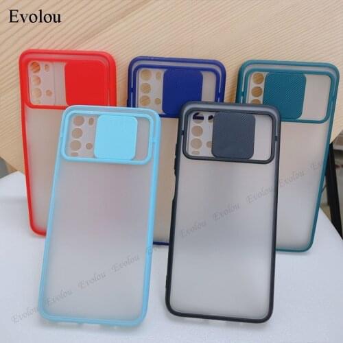 Shockproof Matte Translucent Phone Case for Redmi 9T Slide Camera Lens Protective Back Cover For Xiaomi Redmi 9T 9A 9C Shell