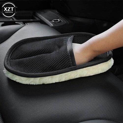 Car shape soft wool car wash gloves cleaning brush car wash gloves motorcycle cleaning brush maintenance products