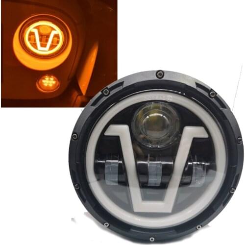 7'' H4 LED Headlight for Jeep Wrangler DOT DRL Light Halo Bulb Motorcycle Headlamp for Yamaha Road Star V Star 650 1100 Fatboy