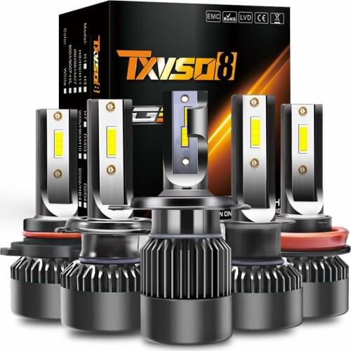 TXVSO8 Mini H4 H7 LED Headlight Bulb 110W 12V Car Light 6000K 10000LM H1 9005 HB3 9006 HB4 H8 H9 H11 CSP Led Headlight Bulb Lamp